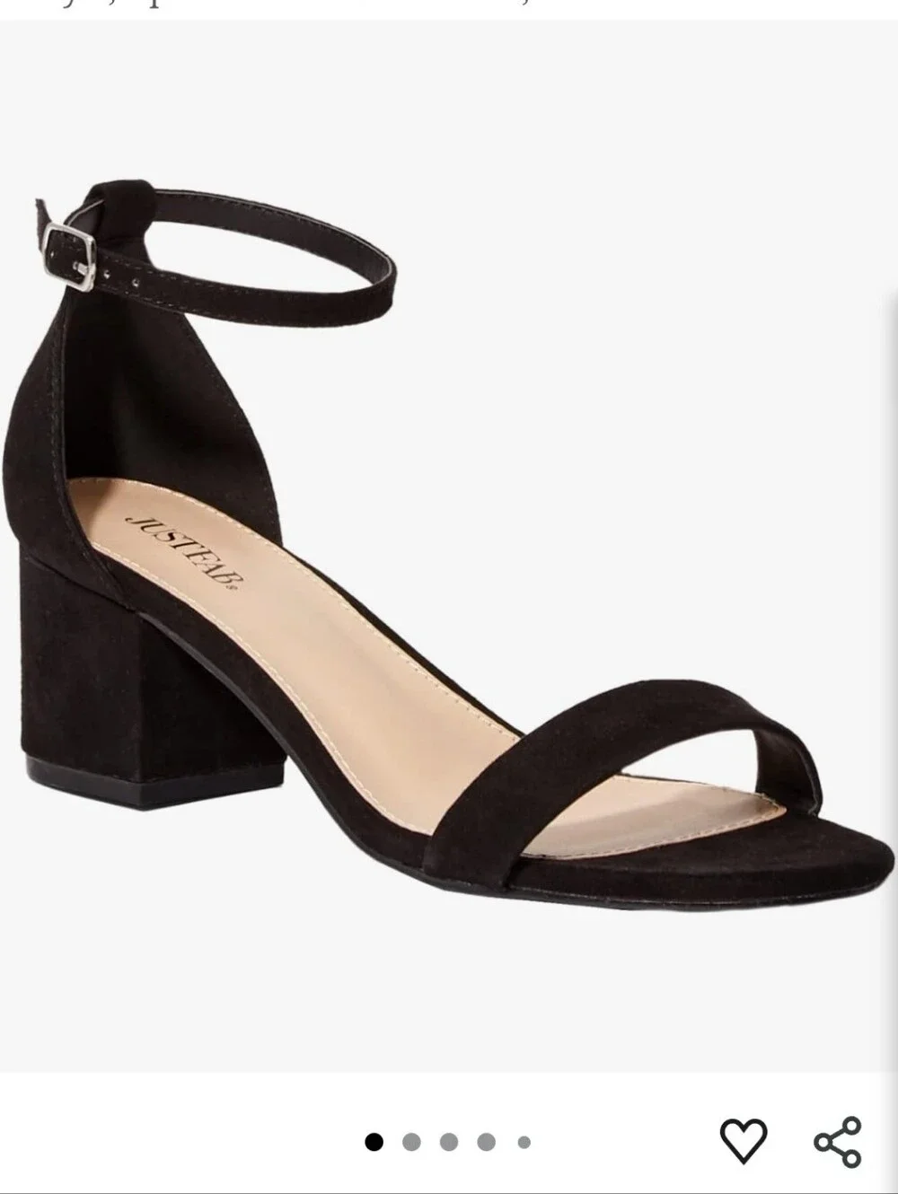 Black Heels Open Toe Low Block Summer Sandals Size 8.5
